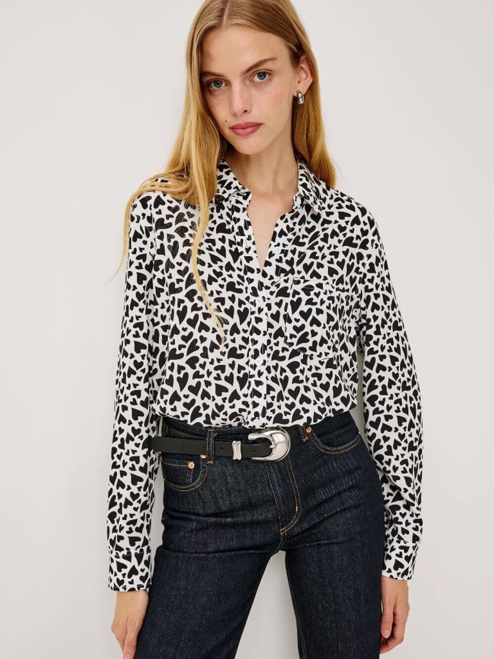 NWOT Rails Kathryn Long Sleeve Button Down Shirt 100% Rayon Small